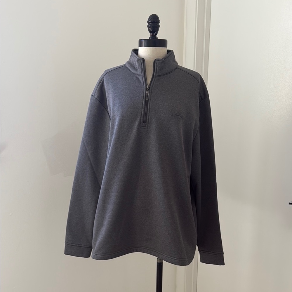 Men's Gray Quarter-Zip Sweater